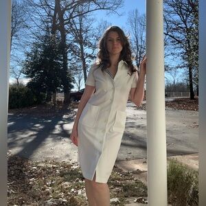 Vtg 1960’s David Crystal For Bergdorf Goodman New York White T Shirt Dress 12